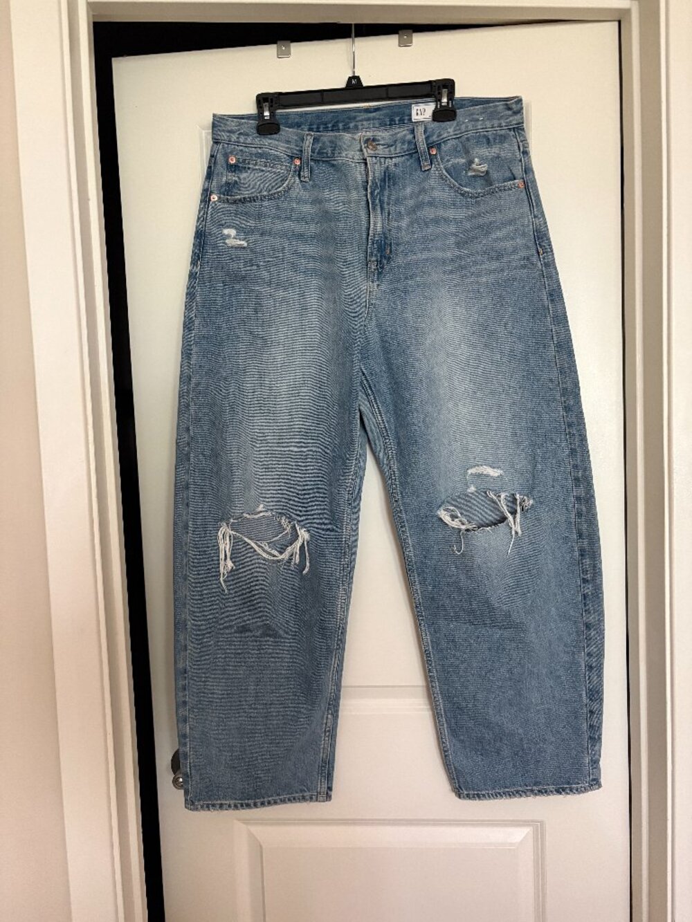 Gap High Rise Barrel Leg Jean, Size 32/14